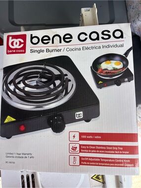Black Single Burner Electric Hot Plate